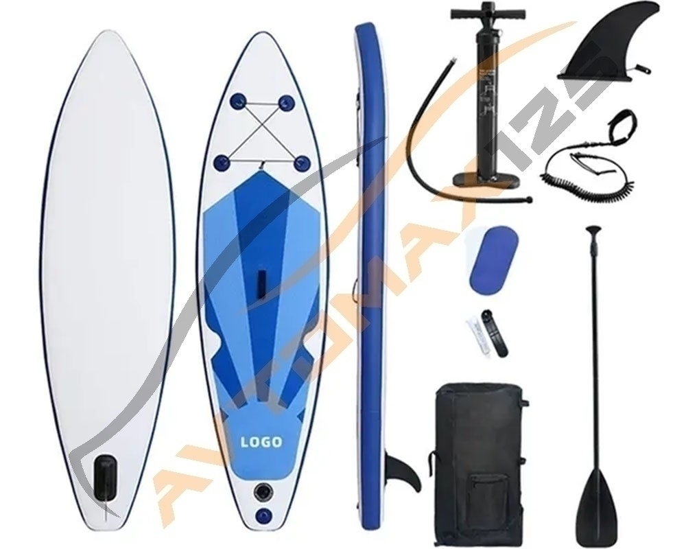 SUP-доска полный комплект 320*76*15 СИНЯЯ KOETSU (3 плавника, однослойная)