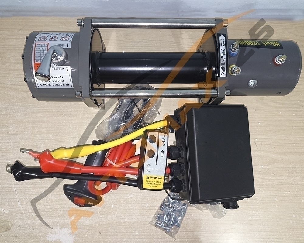 Лебедка электрическая 12V Electric Winch 12000lbs / 5443 кг  БЕЗ ТРОСА И РОЛИКОВ